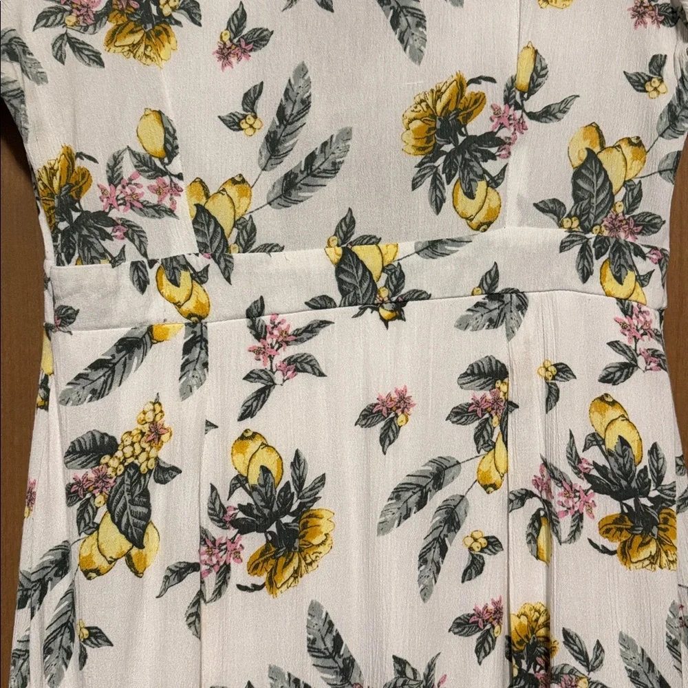 Rue 21 tie front lemon maxi dress 🍋 Womens XL 2 slit front Resort vacation Beach - Picture 5 of 15